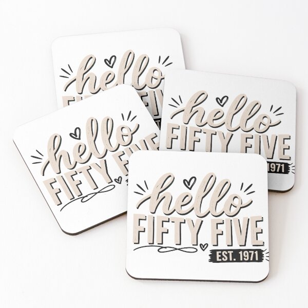 Item preview, Hello Fifty Five EST 1971 - 55th Birthday Vintage Typography Gift designed and sold by BumbleBloom7.