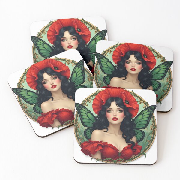 Item preview, Red Poppy Fairy #3 designed and sold by Jaenne.studio.
