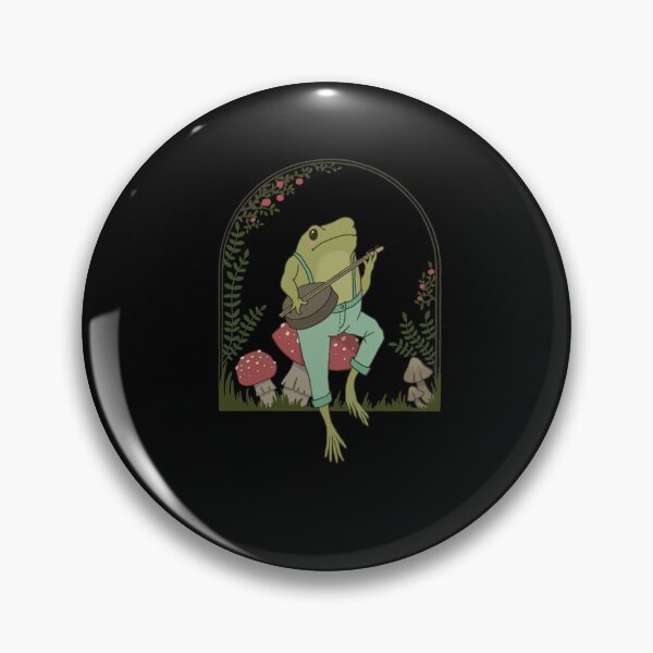 Item preview, Cottagecore Aesthetic Frog Playing Banjo designed and sold by Nikolausgage.