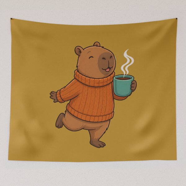 Item preview, Autumn Capybara Cozy Sweater designed and sold by Ivy-Triggs.