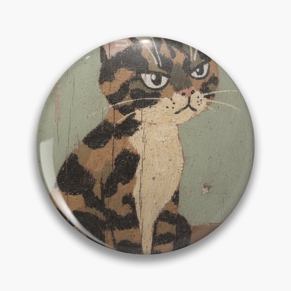 Item preview, Suspicious Tortoiseshell Watching the Door Folk Art designed and sold by PictorialWhimsy.