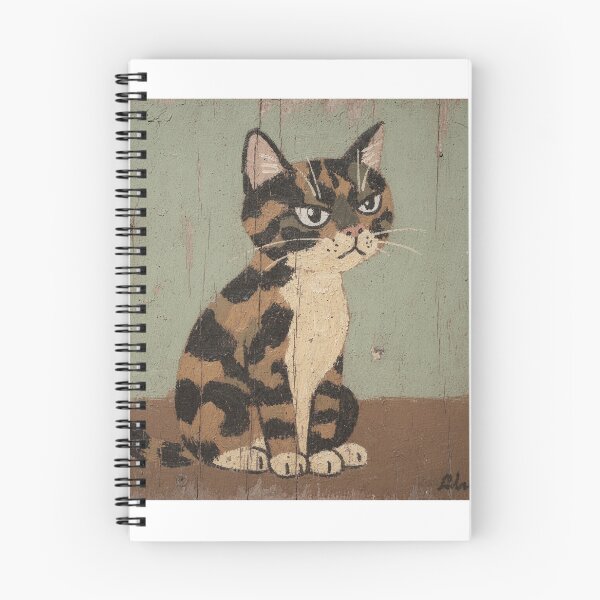Item preview, Suspicious Tortoiseshell Watching the Door Folk Art designed and sold by PictorialWhimsy.