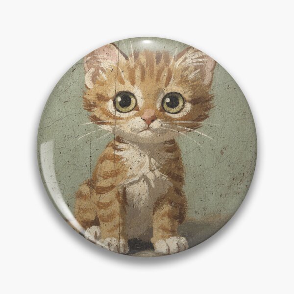 Item preview, Ginger Kitten With One Wonky Ear Folk Art designed and sold by PictorialWhimsy.
