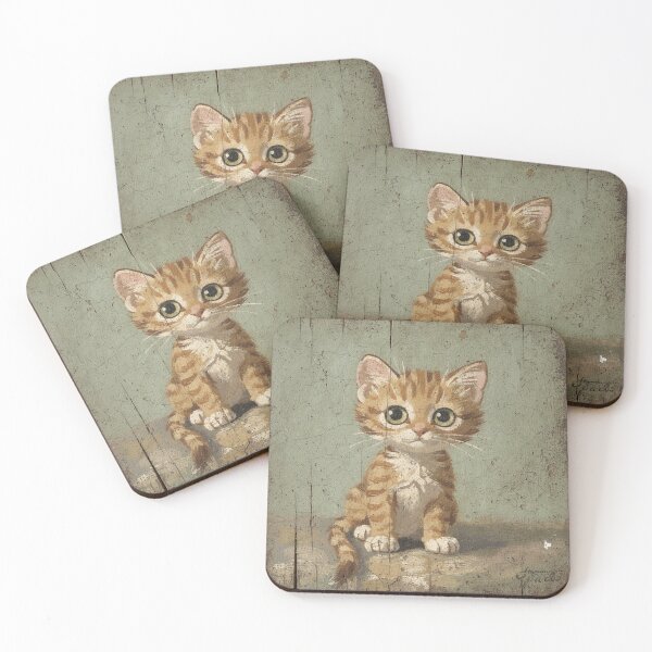 Item preview, Ginger Kitten With One Wonky Ear Folk Art designed and sold by PictorialWhimsy.