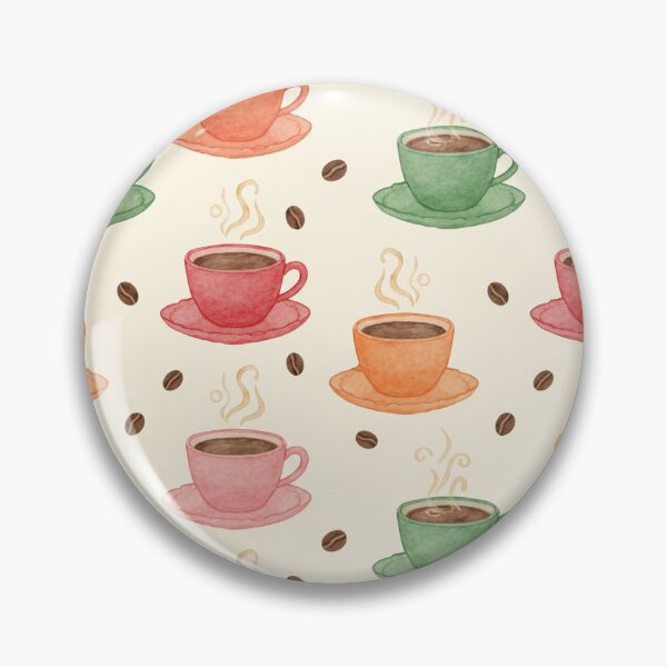 Item preview, Watercolor Coffee Cups Pattern Cute Cafe designed and sold by FestivityFinds.