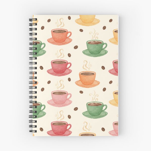 Item preview, Watercolor Coffee Cups Pattern Cute Cafe designed and sold by FestivityFinds.