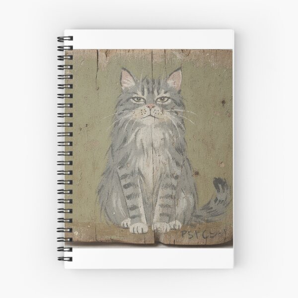 Item preview, Elderly Grey Cat Who Has Seen Enough Folk Art designed and sold by PictorialWhimsy.