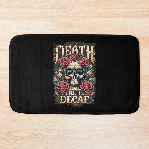 Item preview, Death Before Decaf Skull Rose -96 designed and sold by tankmaKaiArt.
