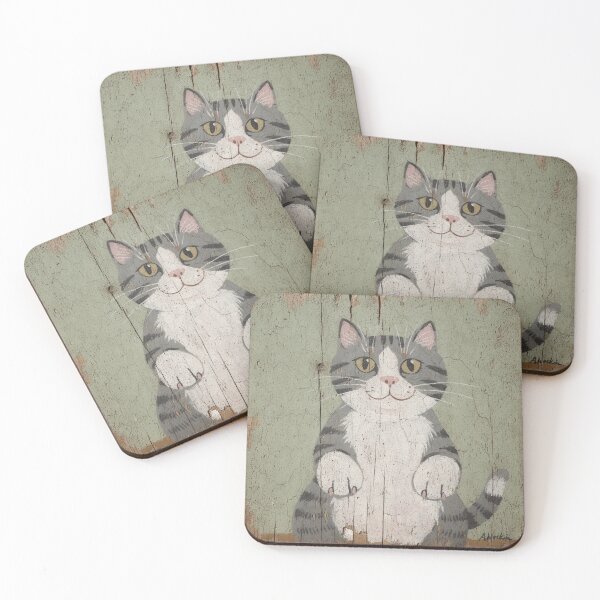 Item preview, Polydactyl Cat Showing Off Extra Toes Folk Art designed and sold by PictorialWhimsy.