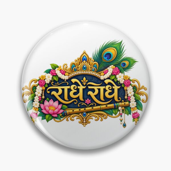 Item preview, Radhe – Divine Floral Peacock Feather Krishna Bhakti Design designed and sold by Creative Dev.