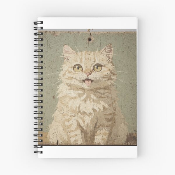 Item preview, Fluffy Cat Mid-Blep Folk Art designed and sold by PictorialWhimsy.