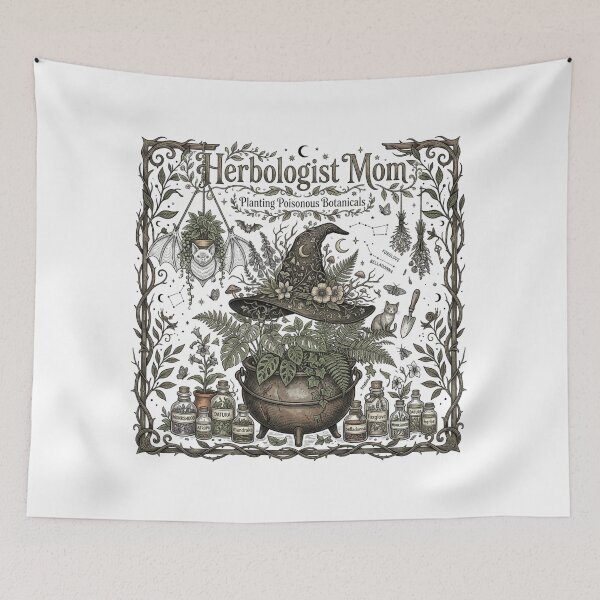 Item preview, Herbologist Mom Witchy Plant Mom Cottagecore Botanical Line Art designed and sold by KreatoLab.