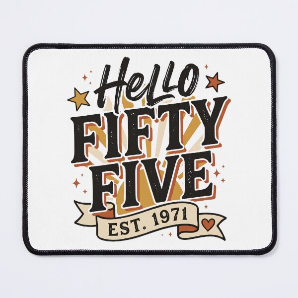Item preview, Hello Fifty Five Est 1971 Vintage 55th Birthday Retro Sun designed and sold by BumbleBloom7.