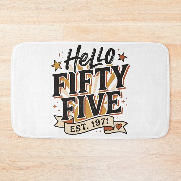 Item preview, Hello Fifty Five Est 1971 Vintage 55th Birthday Retro Sun designed and sold by BumbleBloom7.