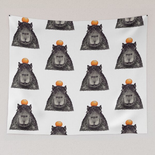 Item preview, Capybara Orange - Capy Yuzu - Capybara with Orange on Head designed and sold by Nikolausgage.