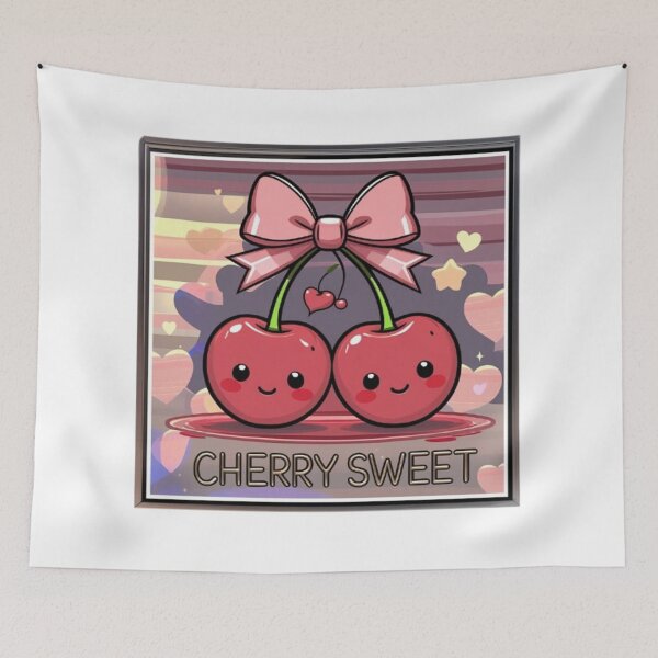 Item preview, Cherry Sweet Cute Coquette Cherries Pink Bow designed and sold by TibbuTees.