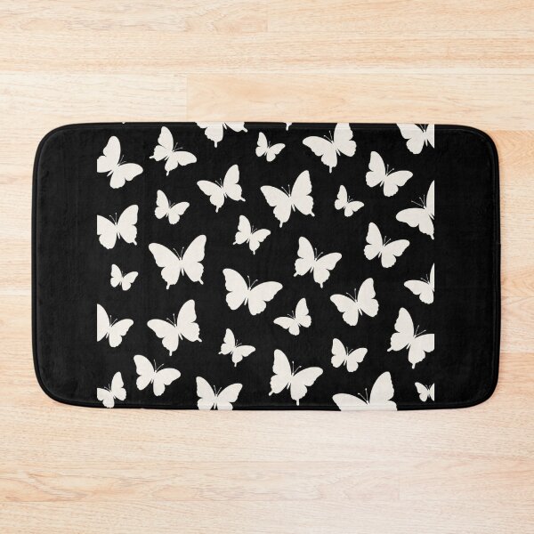 Item preview, Minimalist White Butterfly Silhouette Pattern Black Background Graphic designed and sold by PACS0011.