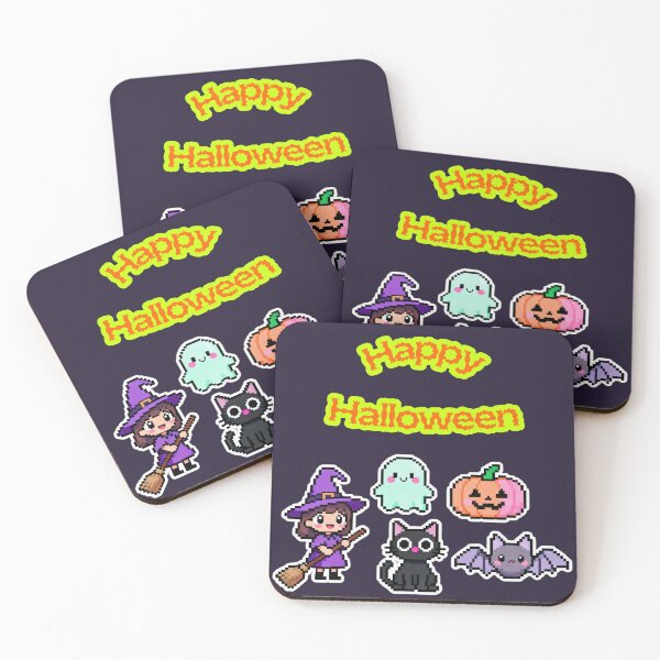 Item preview, Cute Kawaii Halloween Pixel Witch & Ghost designed and sold by MuseAI.