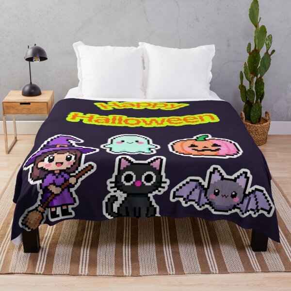Item preview, Cute Kawaii Halloween Pixel Witch & Ghost designed and sold by MuseAI.
