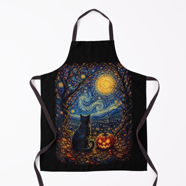 Item preview, Black Cat Starry Night Pumpkin Halloween Art designed and sold by VioletNance.