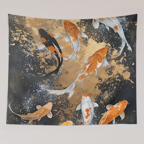 Item preview, Elegant Playful Japanese Koi Fish Swimming In Lotus Pond Seamless Patterns designed and sold by Matt_Smith.