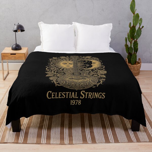 Item preview, Celestial Strings 1978 - Vintage Woodcut Rock Guitar designed and sold by AZABSTORE.