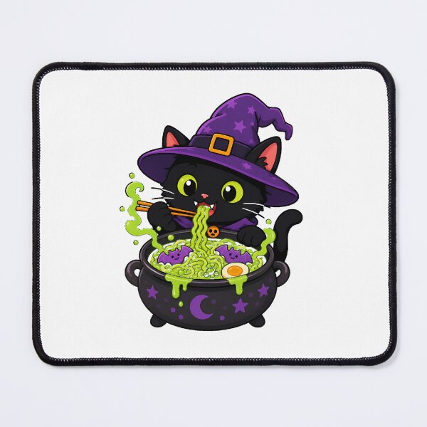 Item preview, Black Cat Witch Ramen Chibi Halloween Cauldron designed and sold by chattsuede.