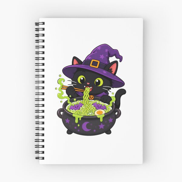Item preview, Black Cat Witch Ramen Chibi Halloween Cauldron designed and sold by chattsuede.