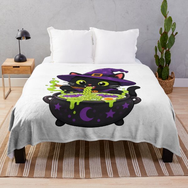 Item preview, Black Cat Witch Ramen Chibi Halloween Cauldron designed and sold by chattsuede.