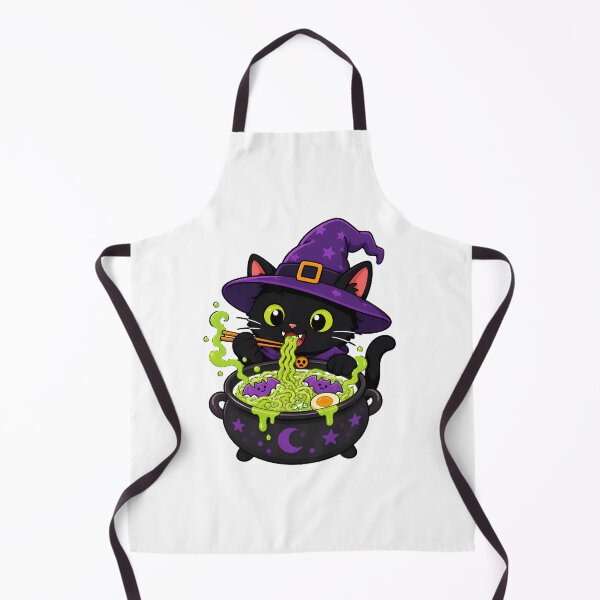 Item preview, Black Cat Witch Ramen Chibi Halloween Cauldron designed and sold by chattsuede.