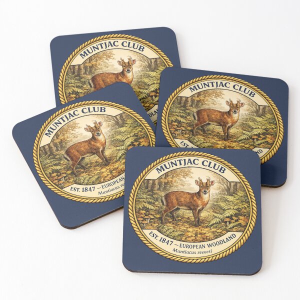 Item preview, Muntjac Club Vintage Badge European Woodland Art designed and sold by CalmCapy Co.