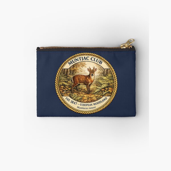 Item preview, Muntjac Club Vintage Badge European Woodland Art designed and sold by CalmCapy Co.