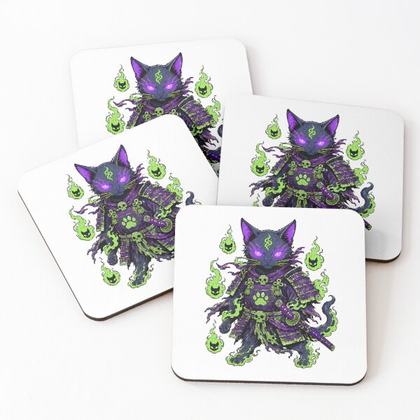 Item preview, Black Cat Samurai Dark Fantasy Anime Feline Warrior designed and sold by chattsuede.
