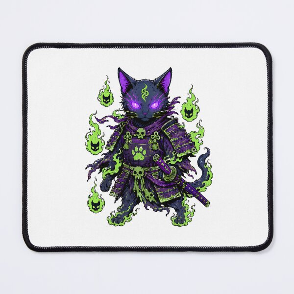 Item preview, Black Cat Samurai Dark Fantasy Anime Feline Warrior designed and sold by chattsuede.