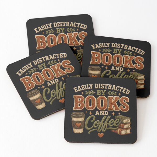Item preview, Easily Distracted By Books And Coffee Reader designed and sold by markymaarty.
