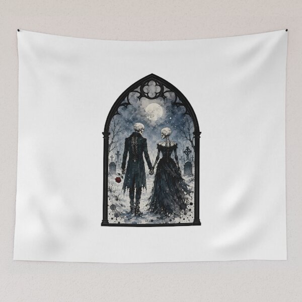 Item preview, Victorian Skeleton Couple Dark Gothic Romance designed and sold by chattsuede.