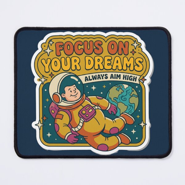 Item preview, Retro Astronaut Focus on Your Dreams Space designed and sold by MuseAI.