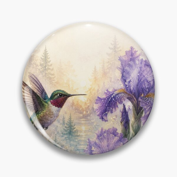 Item preview, HUMMINGBIRD AND IRISES  Where Peace Takes Root – Hummingbird  designed and sold by Enchanting World.