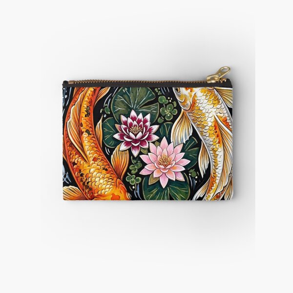 Item preview, Elegant Playful Japanese Koi Fish Swimming In Lotus Pond Seamless Patterns designed and sold by Matt_Smith.