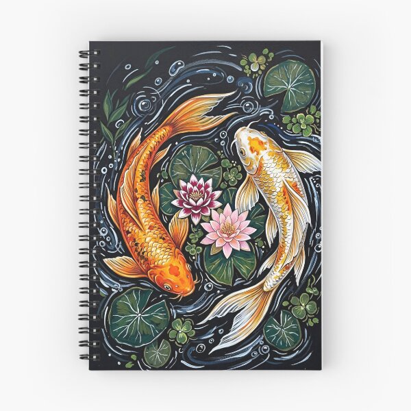 Item preview, Elegant Playful Japanese Koi Fish Swimming In Lotus Pond Seamless Patterns designed and sold by Matt_Smith.