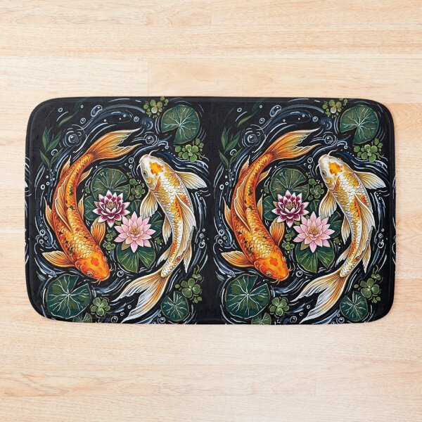 Item preview, Elegant Playful Japanese Koi Fish Swimming In Lotus Pond Seamless Patterns designed and sold by Matt_Smith.
