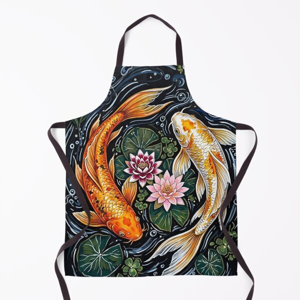 Item preview, Elegant Playful Japanese Koi Fish Swimming In Lotus Pond Seamless Patterns designed and sold by Matt_Smith.