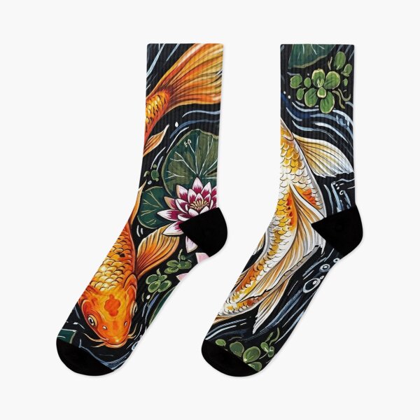 Item preview, Elegant Playful Japanese Koi Fish Swimming In Lotus Pond Seamless Patterns designed and sold by Matt_Smith.