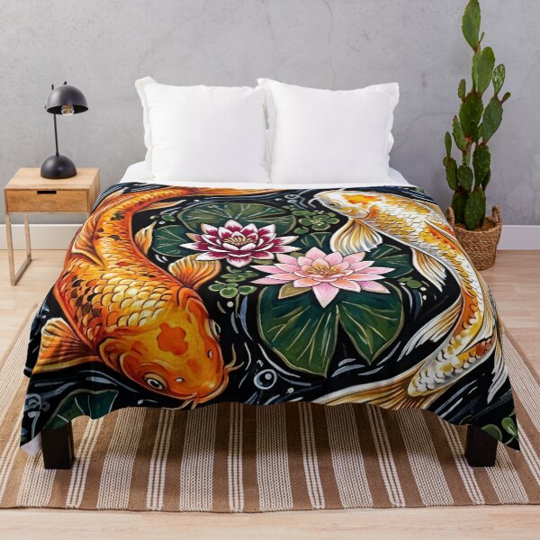 Item preview, Elegant Playful Japanese Koi Fish Swimming In Lotus Pond Seamless Patterns designed and sold by Matt_Smith.