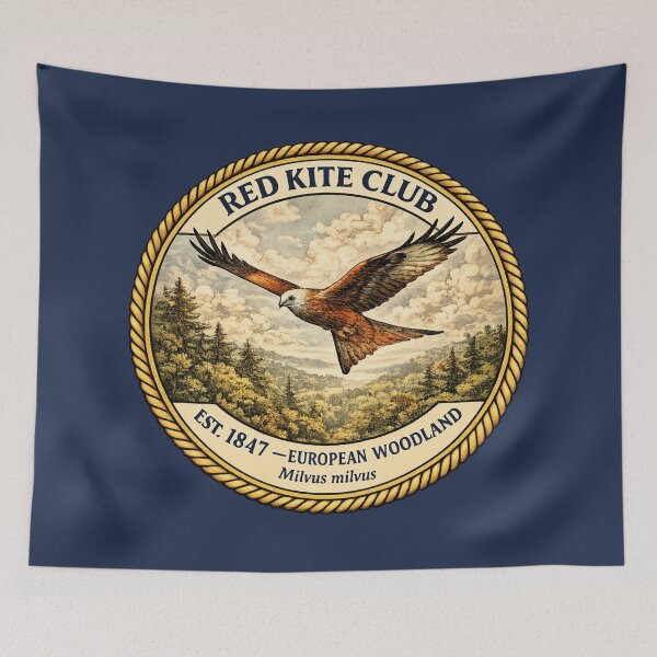 Item preview, Red Kite Club Vintage Badge European Woodland Art designed and sold by CalmCapy Co.