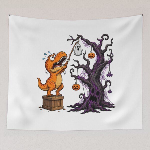 Item preview, T-Rex Hanging Halloween Ornament Dinosaur Humor designed and sold by chattsuede.
