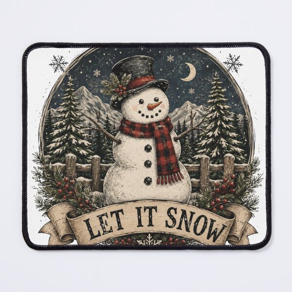 Item preview, Let It Snow Vintage Snowman - Winter Badge Design designed and sold by BackTWO.