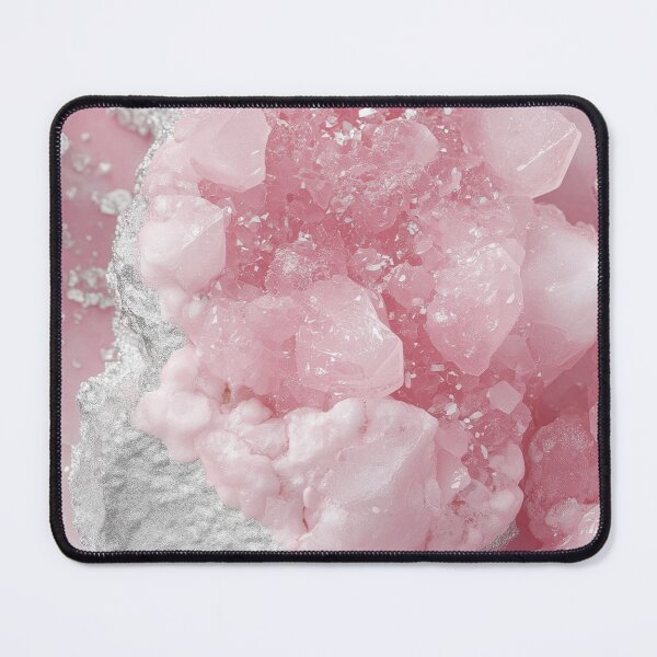 Item preview, Pink quartz crystal cluster rose geode silver foil macro background designed and sold by LYAN-STORE.