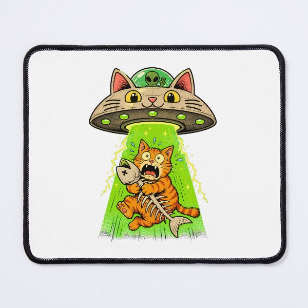 Item preview, Alien Cat Abduction Humor Orange Tabby Spaceship designed and sold by chattsuede.