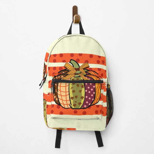 Item preview, Colorful Patchwork Pumpkinwith Bow & Preppy Stripes Polka Dot designed and sold by MaiZephyr.